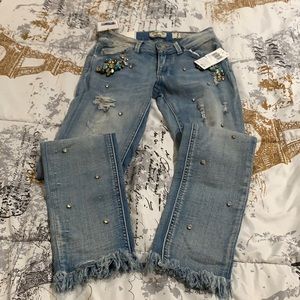 Indigo- Rein jeans with jewels.